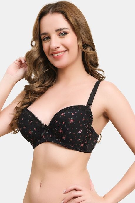 Prettycat Lightly Padded Underwire Printed T-Shirt Bra - Black — image 3