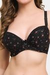 Prettycat Lightly Padded Underwire Printed T-Shirt Bra - Black — thumbnail 6