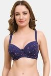 Prettycat Lightly Padded Underwire Printed T-Shirt Bra - Blue — thumbnail 1