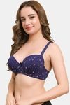 Prettycat Lightly Padded Underwire Printed T-Shirt Bra - Blue — thumbnail 3