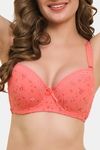 Prettycat Lightly Padded Underwire Printed T-Shirt Bra - Orange — thumbnail 6