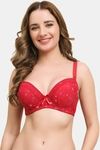 Prettycat Lightly Padded Underwire Printed T-Shirt Bra - Red — thumbnail 1