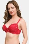 Prettycat Lightly Padded Underwire Printed T-Shirt Bra - Red — thumbnail 3