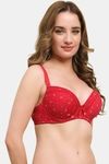 Prettycat Lightly Padded Underwire Printed T-Shirt Bra - Red — thumbnail 4