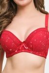 Prettycat Lightly Padded Underwire Printed T-Shirt Bra - Red — thumbnail 7