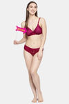 PrettyCat Medium Rise Half Coverage Bikini Panty - Maroon — thumbnail 4