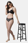 PrettyCat Medium Rise Half Coverage Bikini Panty - Black — thumbnail 5