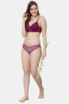 PrettyCat Medium Rise Half Coverage Bikini Panty - Purple — thumbnail 5
