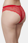 PrettyCat Medium Rise Half Coverage Bikini Panty - Red — thumbnail 2