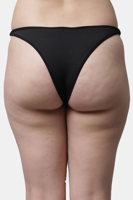 PrettyCat Low Rise Half Coverage Thong - Black — image 2