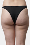 PrettyCat Low Rise Half Coverage Thong - Black — thumbnail 2
