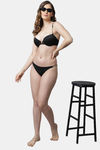 PrettyCat Low Rise Half Coverage Thong - Black — thumbnail 5