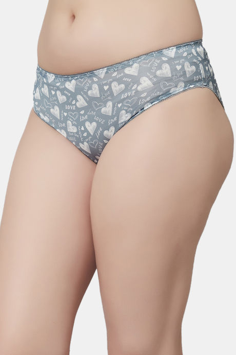 PrettyCat Medium Rise Three-Fourth Coverage Bikini Panty - Grey — image 3