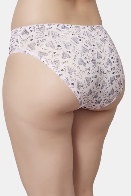 PrettyCat Medium Rise Three-Fourth Coverage Bikini Panty - Pink — image 2