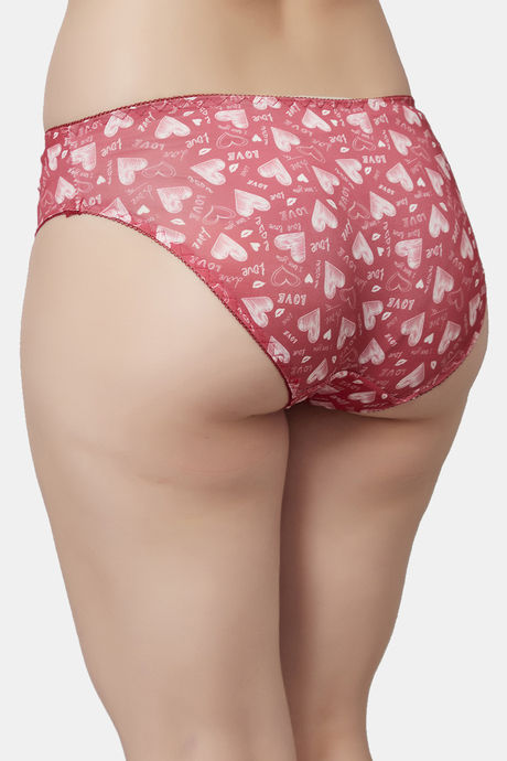 PrettyCat Medium Rise Three-Fourth Coverage Bikini Panty - Red — image 2
