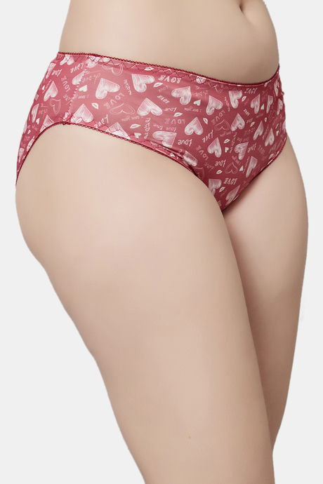 PrettyCat Medium Rise Three-Fourth Coverage Bikini Panty - Red — image 4