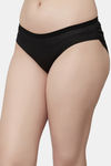 PrettyCat Medium Rise Three-Fourth Coverage Bikini Panty - Black — thumbnail 3