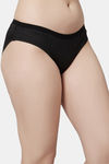 PrettyCat Medium Rise Three-Fourth Coverage Bikini Panty - Black — thumbnail 4