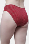 PrettyCat Medium Rise Half Coverage Bikini Panty - Red — thumbnail 2