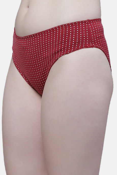 PrettyCat Medium Rise Half Coverage Bikini Panty - Red — image 3