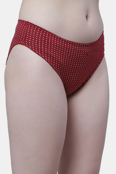 PrettyCat Medium Rise Half Coverage Bikini Panty - Red — image 4