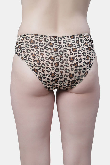 PrettyCat Medium Rise Half Coverage Bikini Panty - Beige — image 2