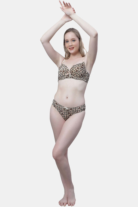 PrettyCat Medium Rise Half Coverage Bikini Panty - Beige — image 5
