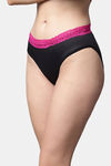 PrettyCat Medium Rise Three-Fourth Coverage Bikini Panty - Black — thumbnail 3