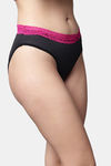 PrettyCat Medium Rise Three-Fourth Coverage Bikini Panty - Black — thumbnail 4