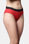 PrettyCat Medium Rise Three-Fourth Coverage Bikini Panty - Red — thumbnail 4