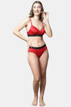 PrettyCat Medium Rise Three-Fourth Coverage Bikini Panty - Red — thumbnail 5