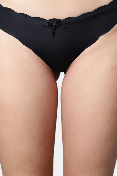 PrettyCat Low Rise Three-Fourth Coverage Bikini Panty - Black  — image 6