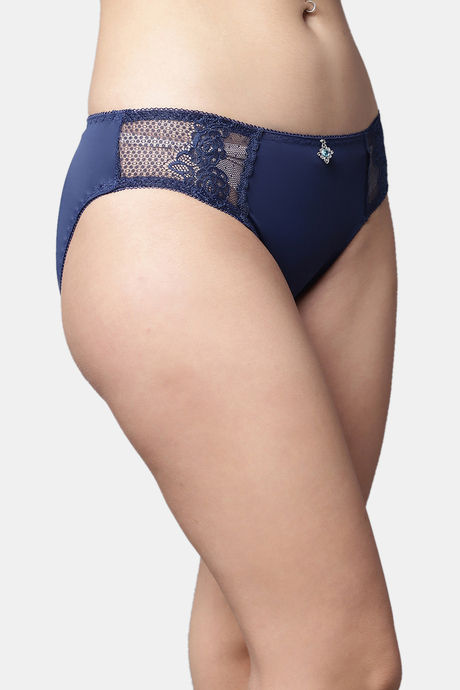 PrettyCat Medium Rise Three-Fourth Coverage Bikini Panty - Blue — image 4