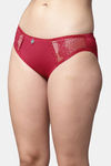 PrettyCat Medium Rise Three-Fourth Coverage Bikini Panty - Red — thumbnail 3