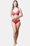 PrettyCat Medium Rise Three-Fourth Coverage Bikini Panty - Red — thumbnail 5