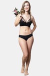 PrettyCat Low Rise Three-Fourth Coverage Bikini Panty - Black — thumbnail 5