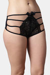 PrettyCat Medium Rise 3/4th Coverage Bikini Panty - Black — thumbnail 4