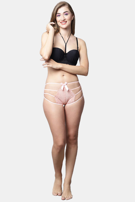 PrettyCat Medium Rise 3/4th Coverage Bikini Panty - Pink — image 5