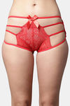 PrettyCat Medium Rise 3/4th Coverage Bikini Panty - Red — thumbnail 1