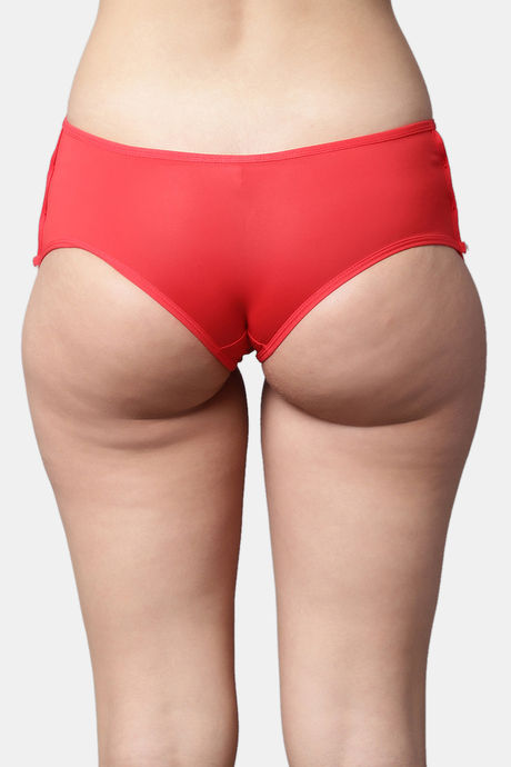 PrettyCat Medium Rise 3/4th Coverage Bikini Panty - Red — image 2
