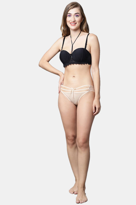 PrettyCat Low Rise Half Coverage Bikini Panty - Beige — image 5