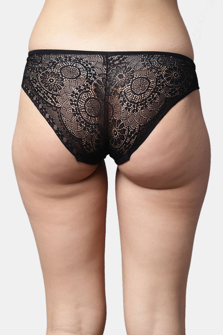 PrettyCat Low Rise Half Coverage Bikini Panty - Black — image 2