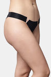 PrettyCat Low Rise Half Coverage Thong - Black — thumbnail 4