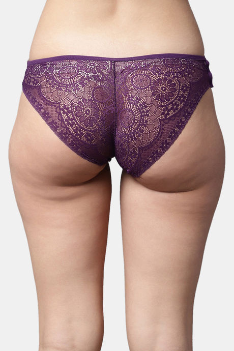 PrettyCat Low Rise 3/4th Coverage Bikini Panty - Purple — image 2