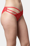PrettyCat Low Rise 3/4th Coverage Bikini Panty - Red — thumbnail 4