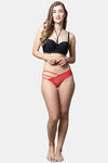 PrettyCat Low Rise 3/4th Coverage Bikini Panty - Red — thumbnail 5