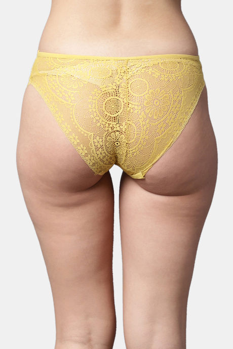 PrettyCat Low Rise 3/4th Coverage Bikini Panty - Yellow — image 2