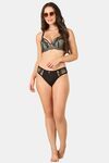 PrettyCat Mid Rise Sexy Lace Bikini Panty  - Black — thumbnail 4