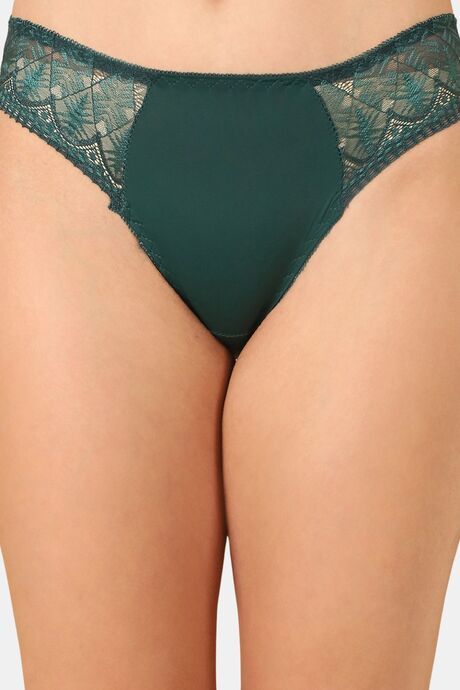 PrettyCat Mid Rise Sexy Lace Bikini Panty  - Green — image 5