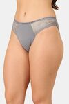 PrettyCat Mid Rise Sexy Lace Bikini Panty  - Grey — thumbnail 3